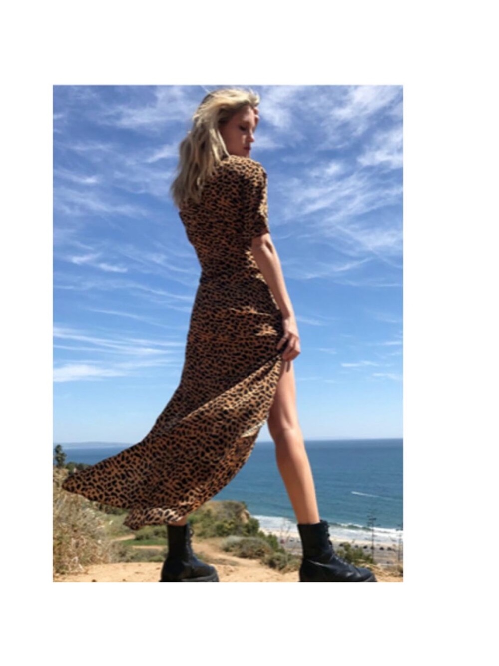 NWT ~ NASTY GAL Cheetah Leopard Slit Flowy Long Maxi
Dress - Picture 5 of 14